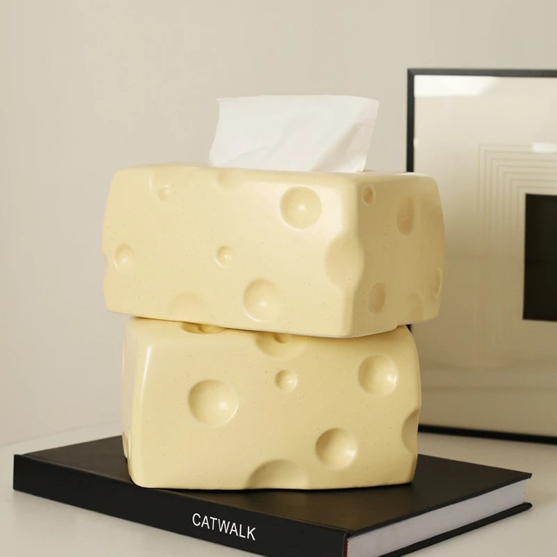 Elevate Your Tissue Game with Cute Ceramic Cheese-Shaped Tissue Boxes