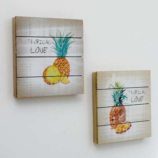 Exquisite Handmade Wood Still Life Art for Home Decor with Tropical Vibes