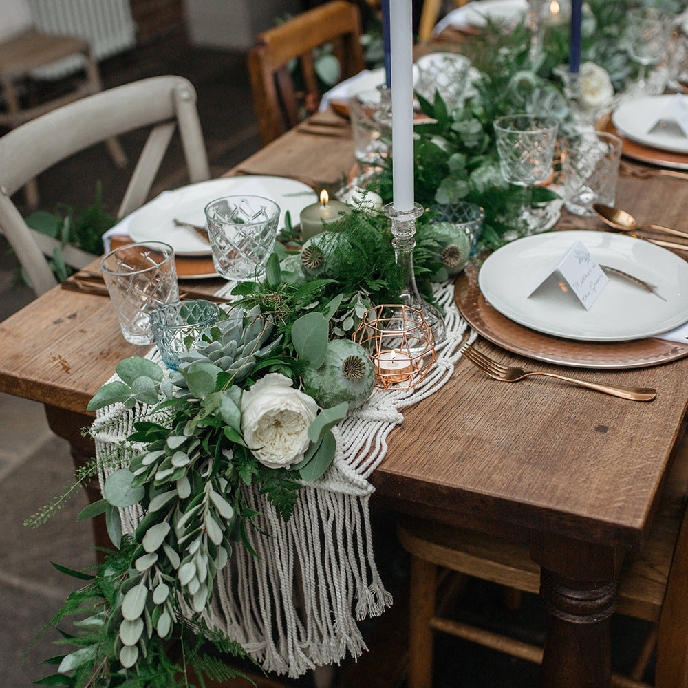 Embrace Elegance: Hand-Woven Cotton Rope Tablecloth