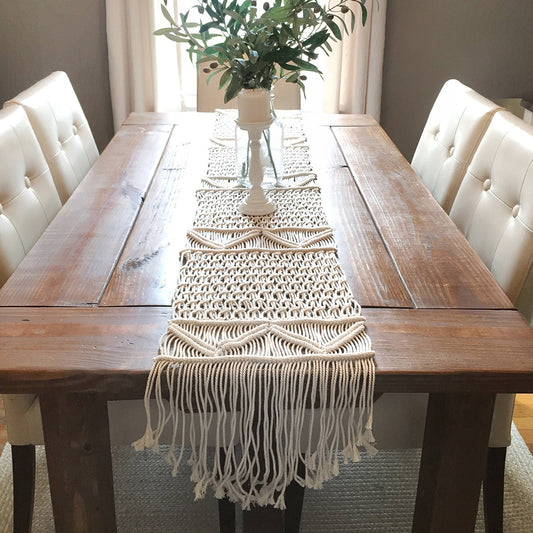 Embrace Elegance: Hand-Woven Cotton Rope Tablecloth