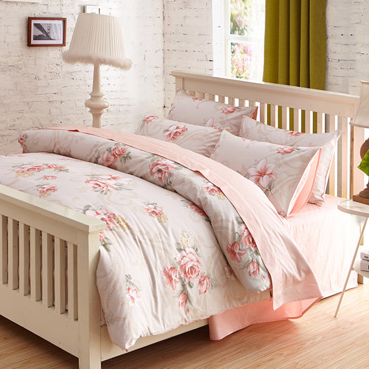 Indulge in Comfort: 100% Cotton Spring 4-Piece Bed Settings