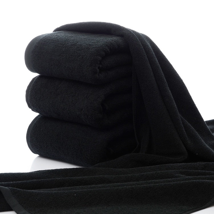 Black Cotton Terry Towel