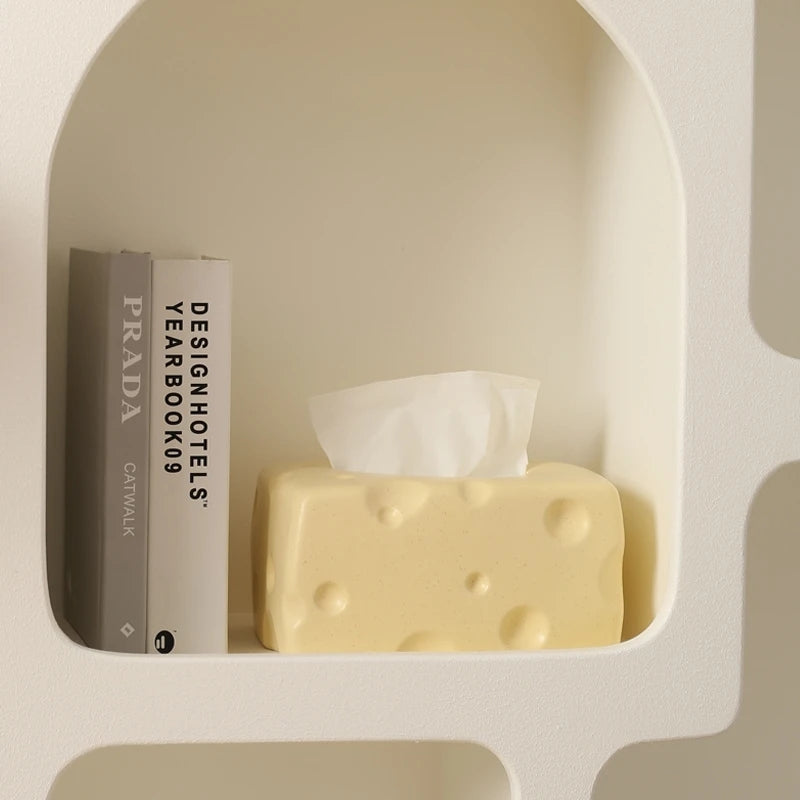 Elevate Your Tissue Game with Cute Ceramic Cheese-Shaped Tissue Boxes