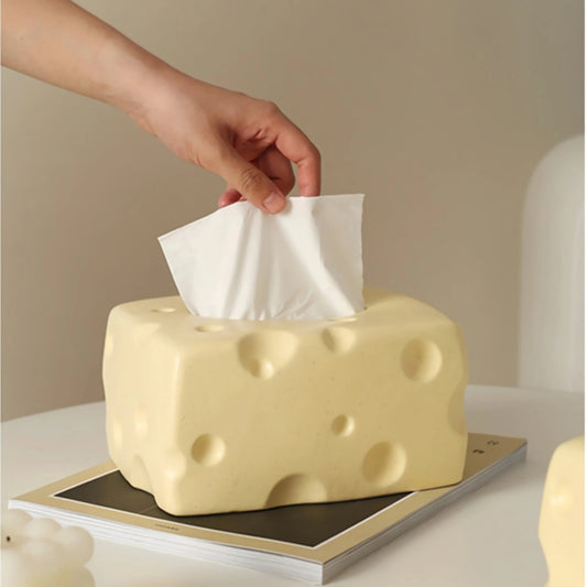 Elevate Your Tissue Game with Cute Ceramic Cheese-Shaped Tissue Boxes