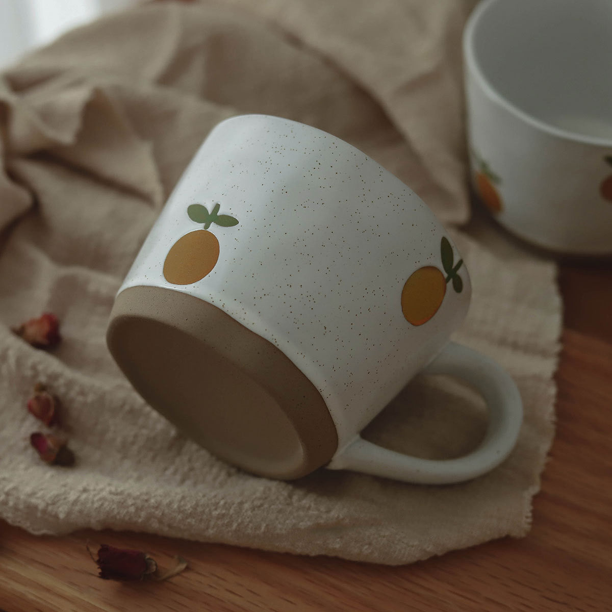 Big Orange Italian Vintage Stoneware Coffee Mug (Single product)