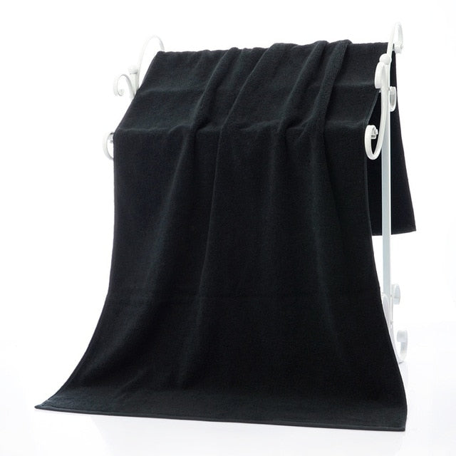 Black Cotton Terry Towel