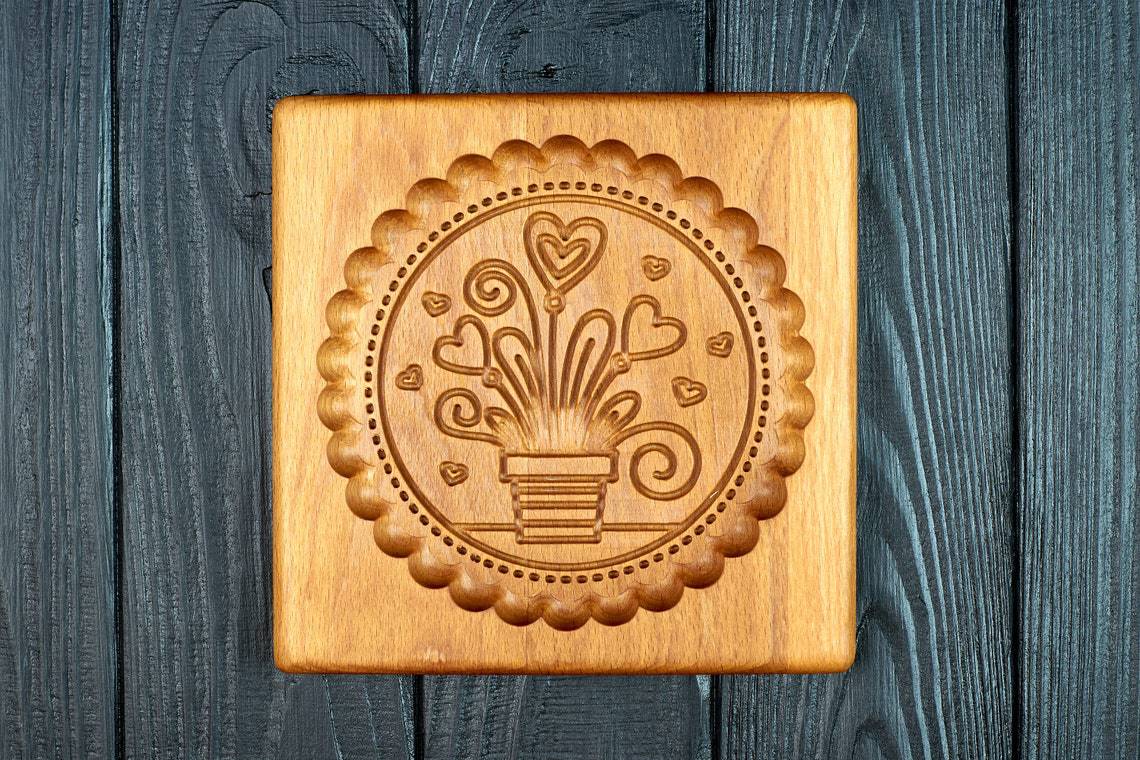 Beech Wood Cookie Mold Cutter: Craft Delightful Treats