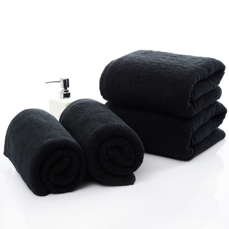 Black Cotton Terry Towel