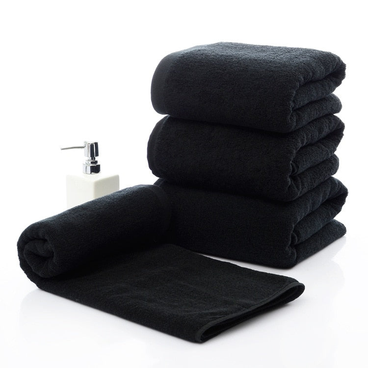 Black Cotton Terry Towel