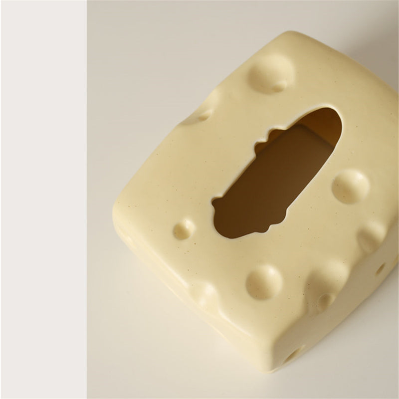 Elevate Your Tissue Game with Cute Ceramic Cheese-Shaped Tissue Boxes