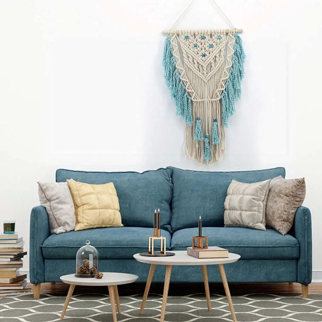 Bohemian Hand-Knotted Wall Hanging Tapestry