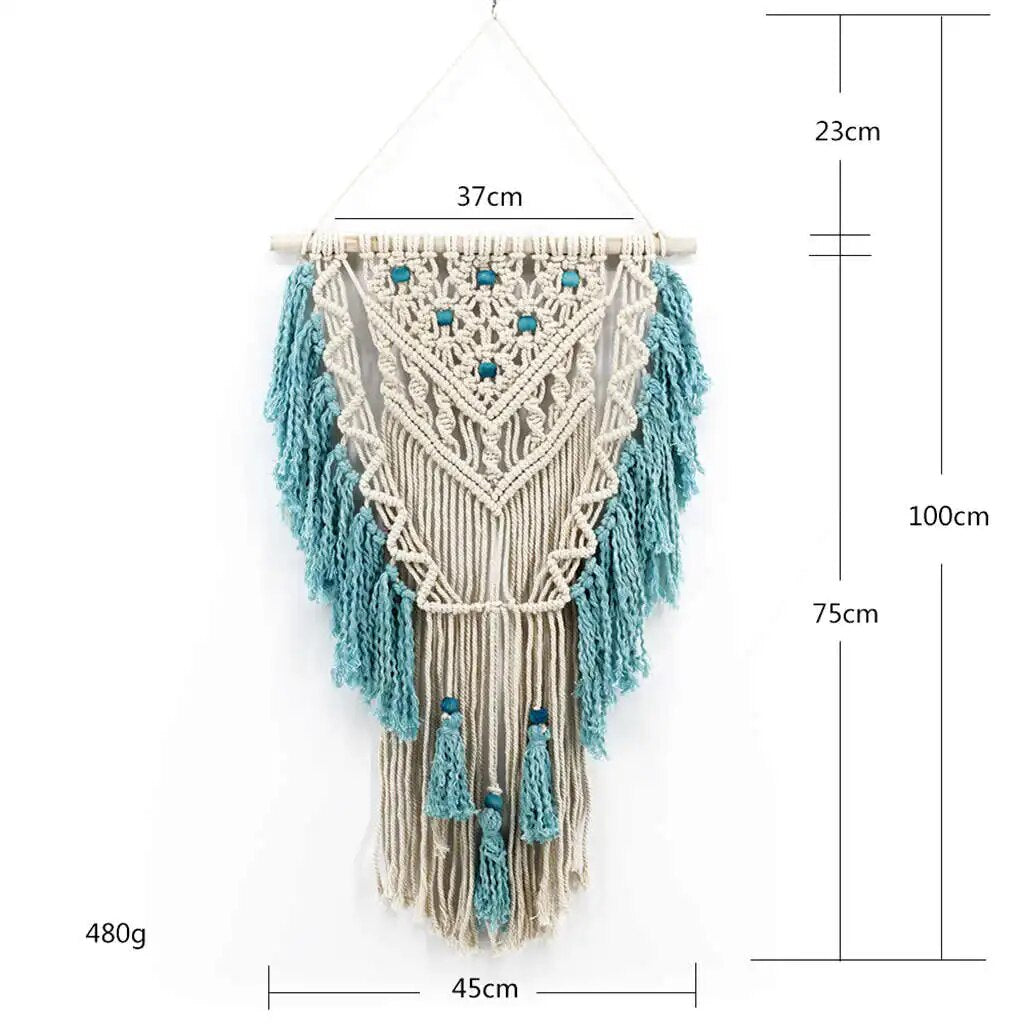 Bohemian Hand-Knotted Wall Hanging Tapestry