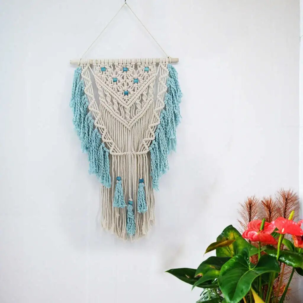 Bohemian Hand-Knotted Wall Hanging Tapestry