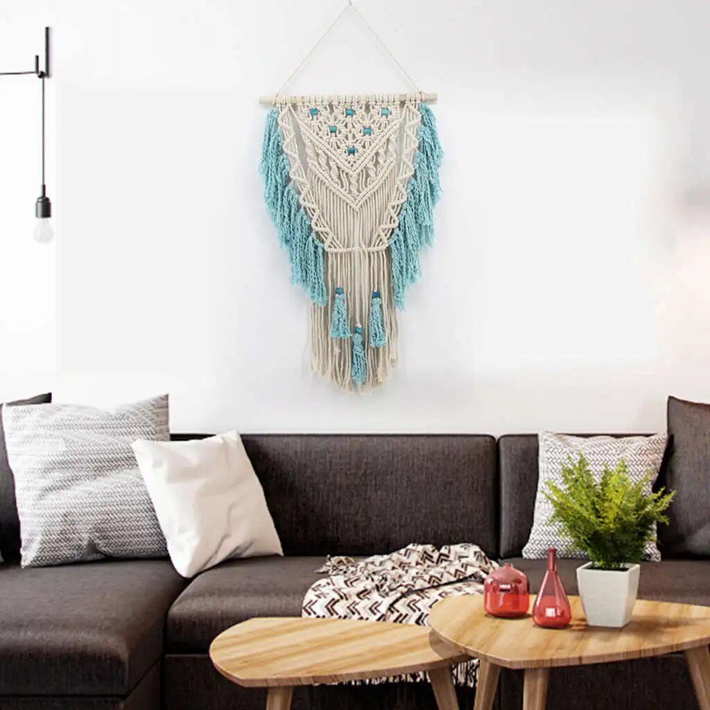 Bohemian Hand-Knotted Wall Hanging Tapestry